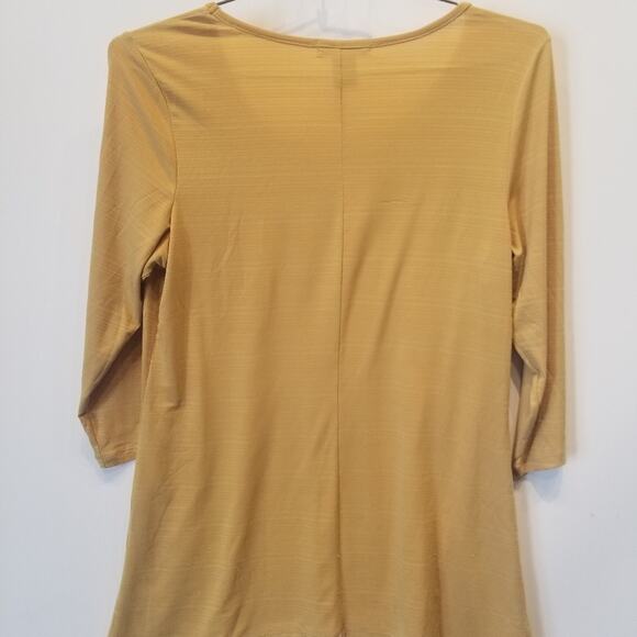 Mustard Fall Color Tunic Top Tunic Comfy Round Neck Front Pockets Women's Size M - Picture 3 of 3